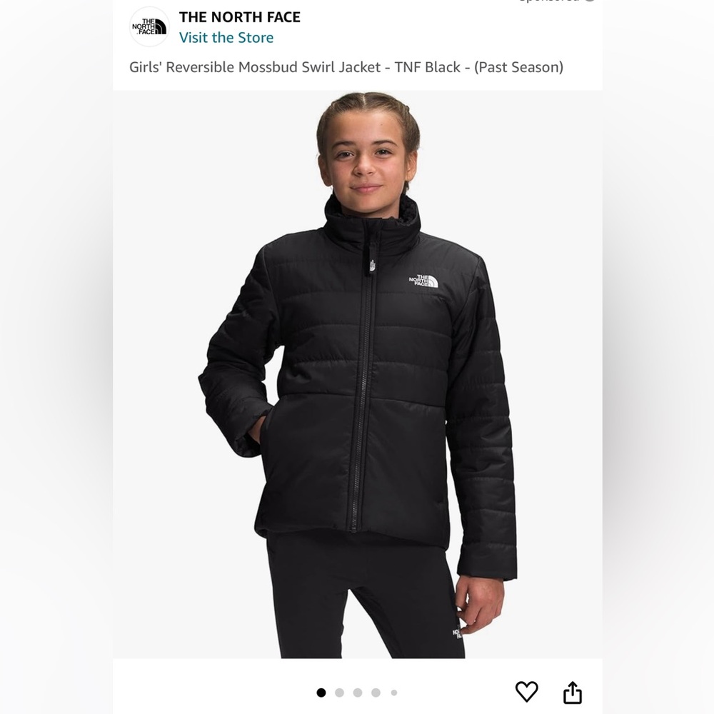 North Face Girls' Reversible Mossbud Swirl Jacket 7/8
